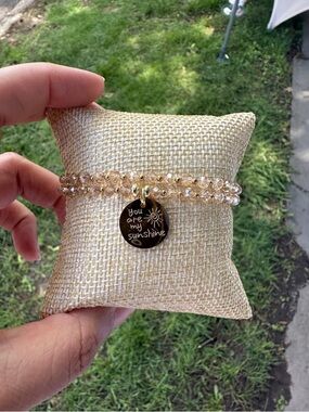 You Are My Sunshine Beaded Charm Bracelet